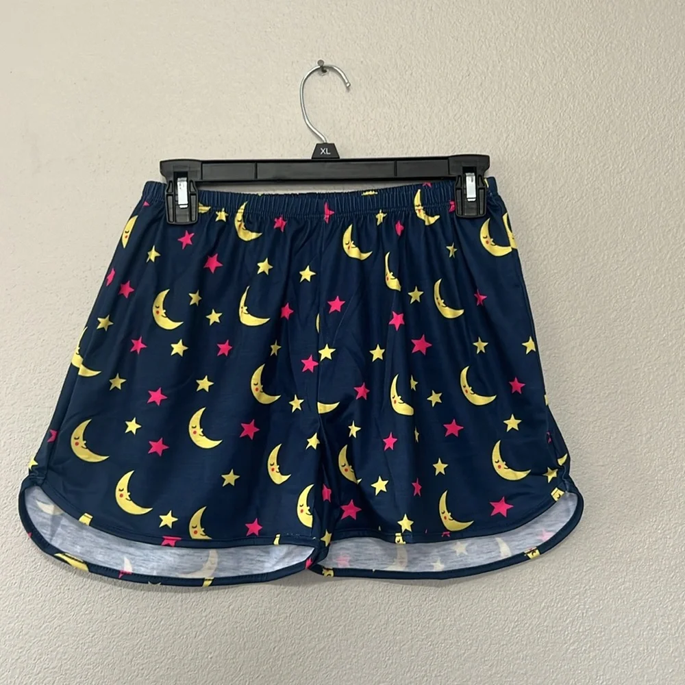 Kids Pajamas Set with Owl and Moon Design 3 Piece Top/bottoms/Shorts sz 13-14 yr